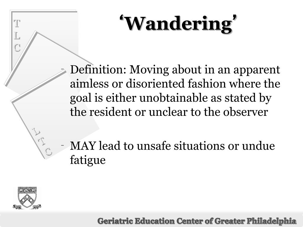wandering definition short