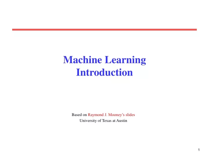 PPT - Machine Learning Introduction PowerPoint Presentation, Free ...