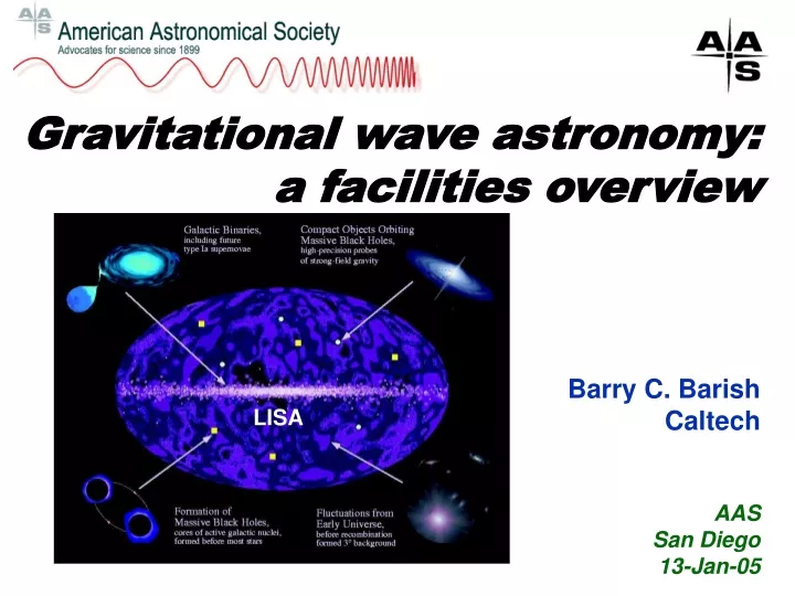 gravitational wave astronomy a facilities overview barry c barish caltech aas san diego 13 jan 05 n.