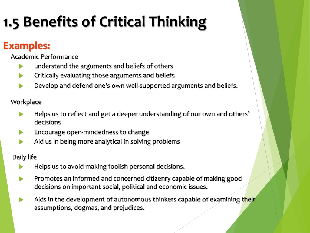 benefits of critical thinking pdf