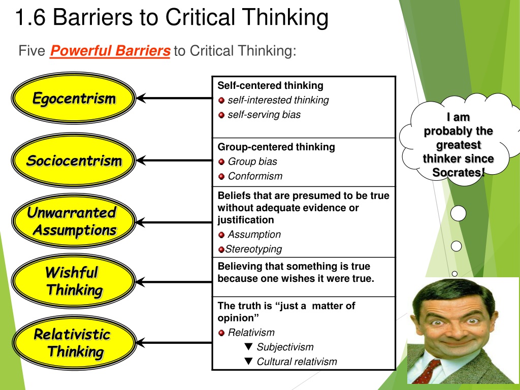 explain the common barriers of critical thinking pdf