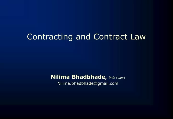 contracting and contract law n.