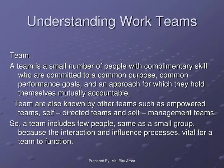 PPT - Understanding Work Teams PowerPoint Presentation, free download ...