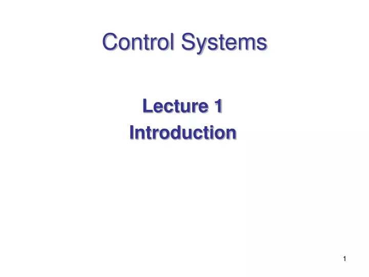 control systems n.