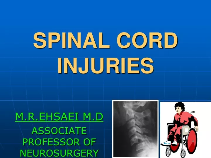 PPT - SPINAL CORD INJURIES PowerPoint Presentation, Free Download - ID ...