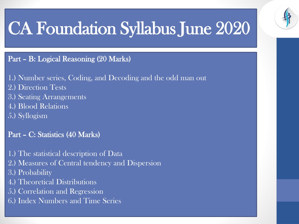 PPT ICAI CA Foundation Syllabus for June 2020 Blog.StudyBytech