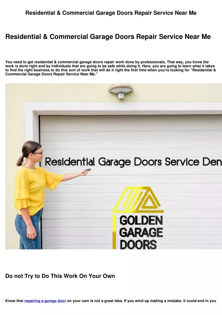 residential commercial garage doors repair n.