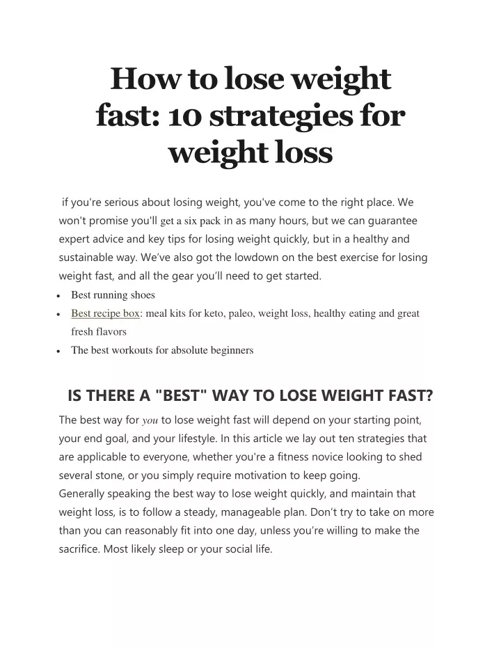 how to lose weight fast 10 strategies for weight n.