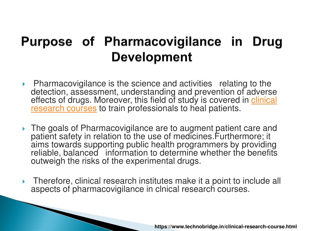 PPT - Significance of Pharmacovigilance in Clinical Research Courses ...