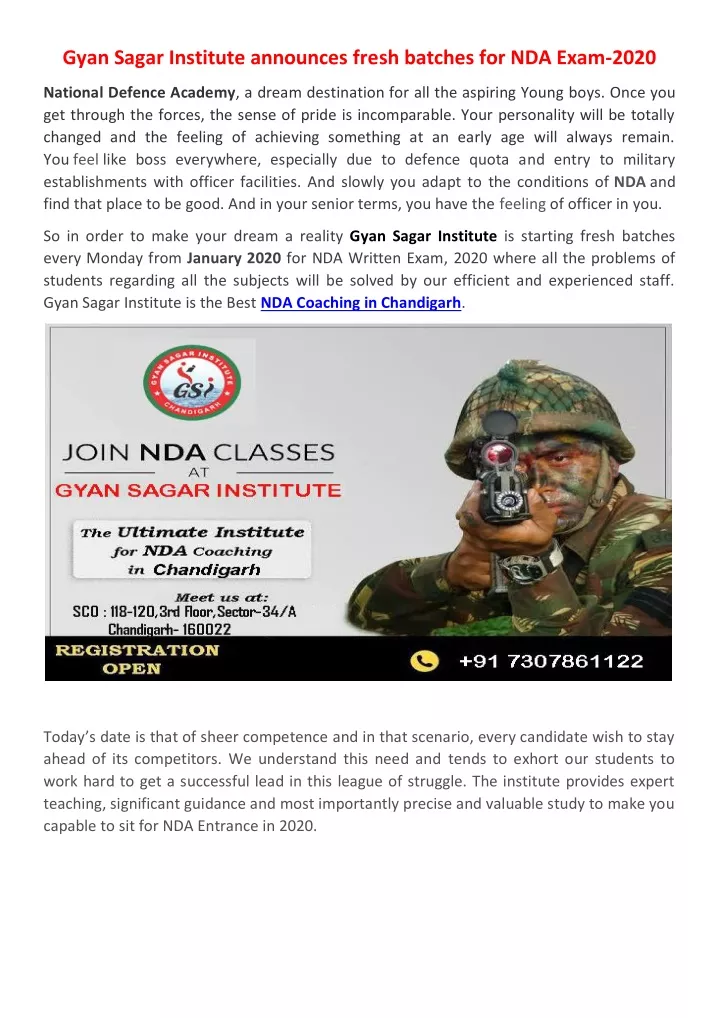 gyan sagar institute announces fresh batches n.