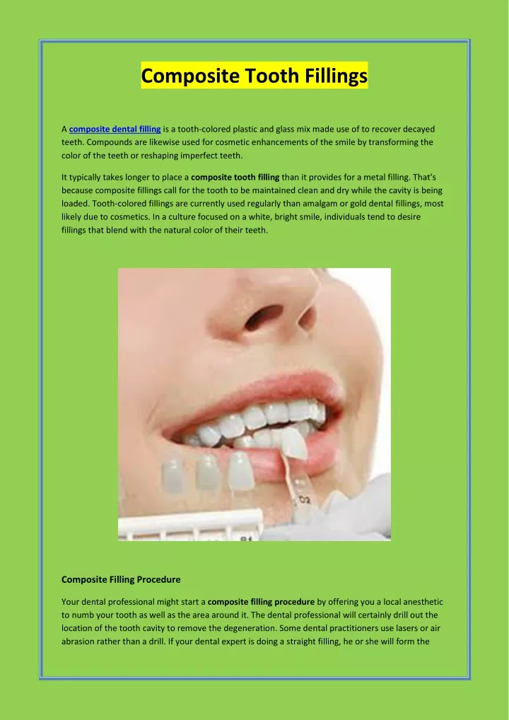composite tooth fillings n.