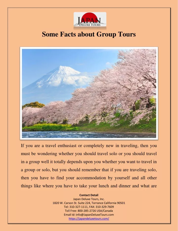 some facts about group tours n.