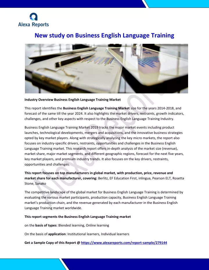 new study on business english language training n.