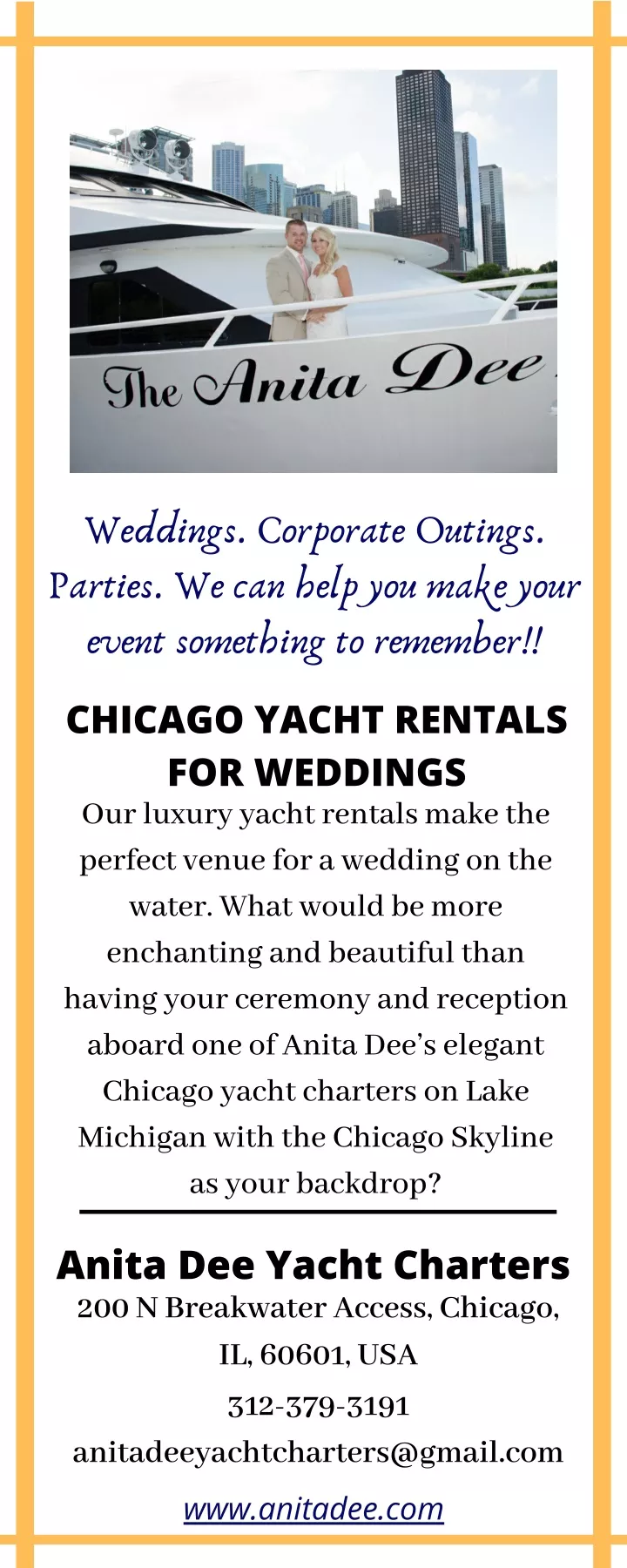 weddings corporate outings parties we can help n.
