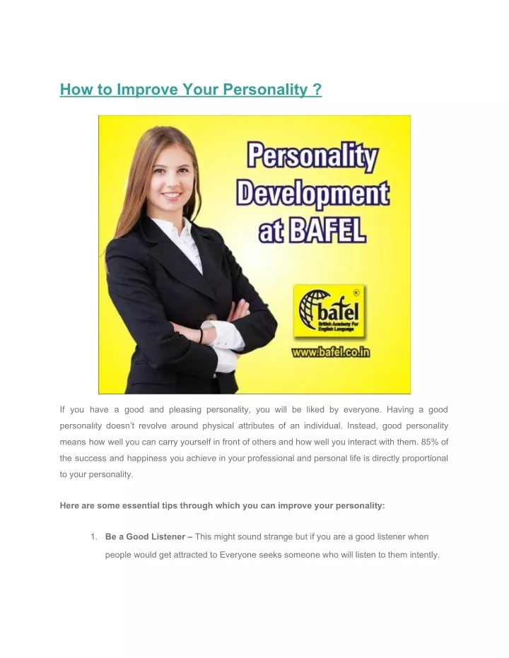how to improve your personality n.