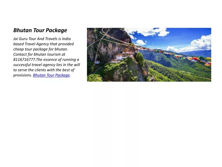 bhutan tour package n.