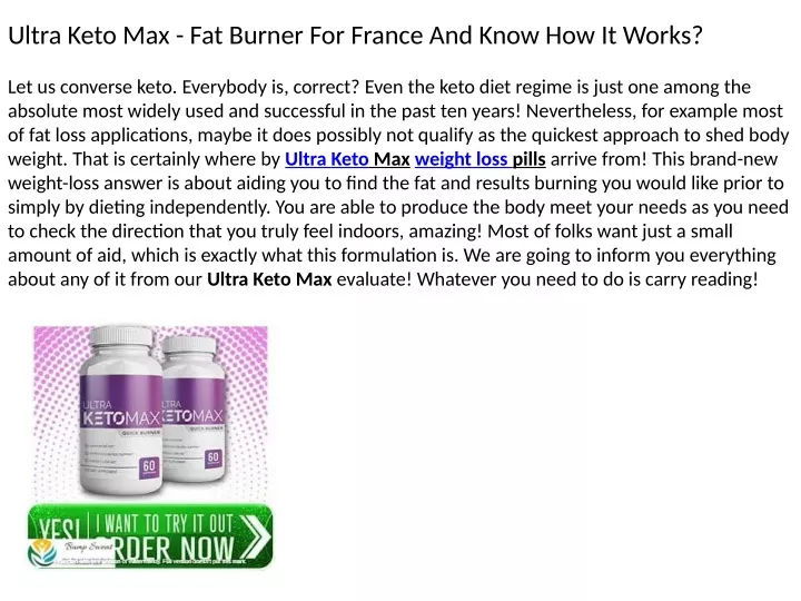 ultra keto max fat burner for france and know n.
