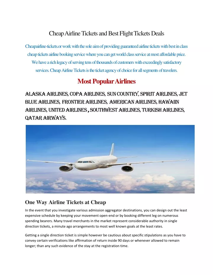 cheap airline tickets and best flight tickets n.
