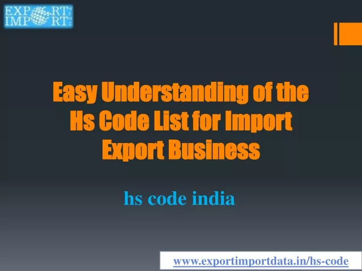easy understanding of the hs code list for import export business n.