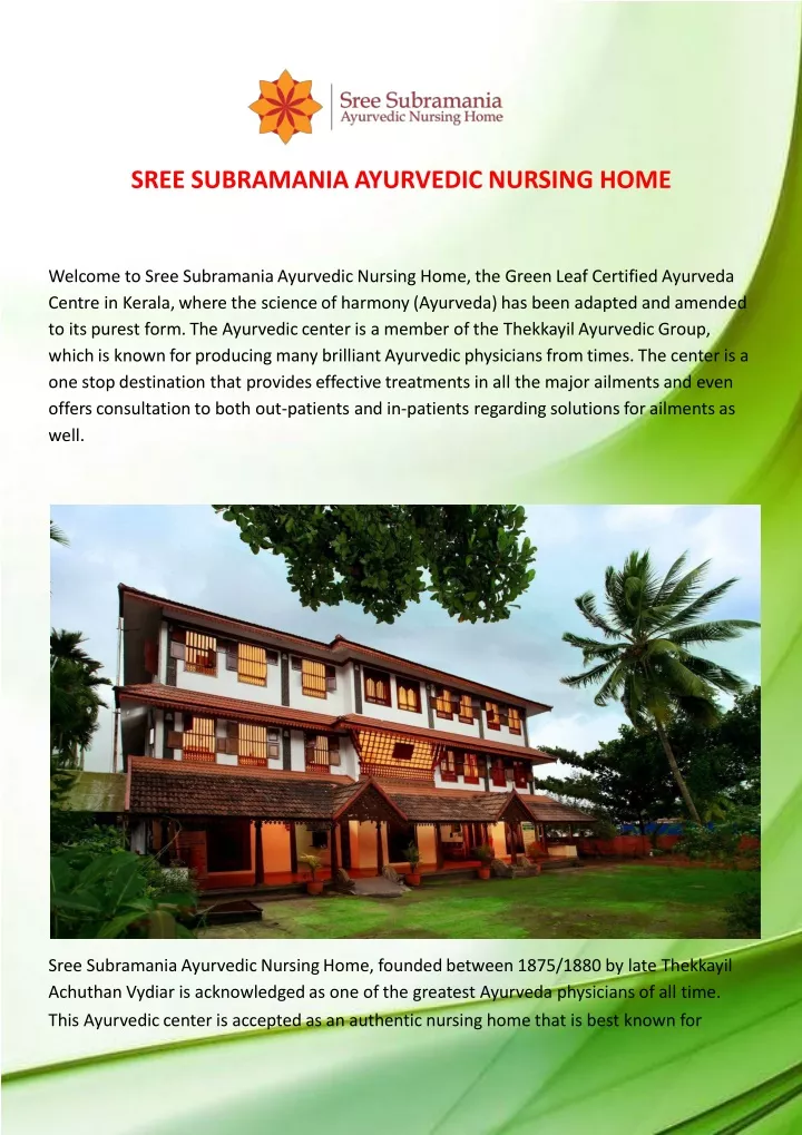 sree subramania ayurvedic nursing home n.