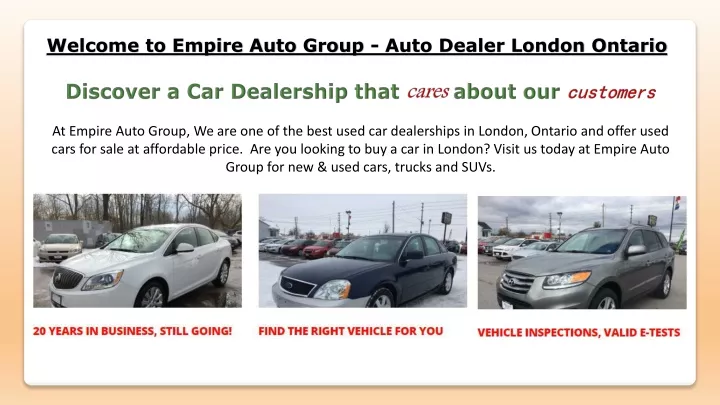 welcome to empire auto group auto dealer london n.