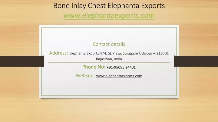 bone inlay chest elephanta exports n.