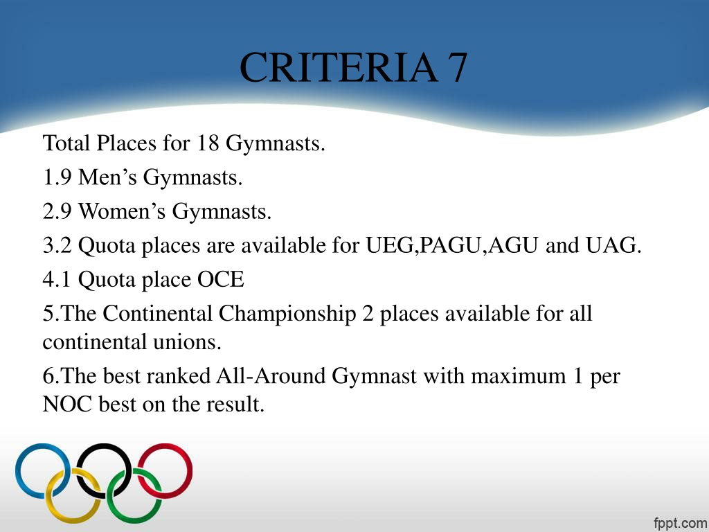 PPT Qualifying criteria Olympic gymnastics and tie breaking system