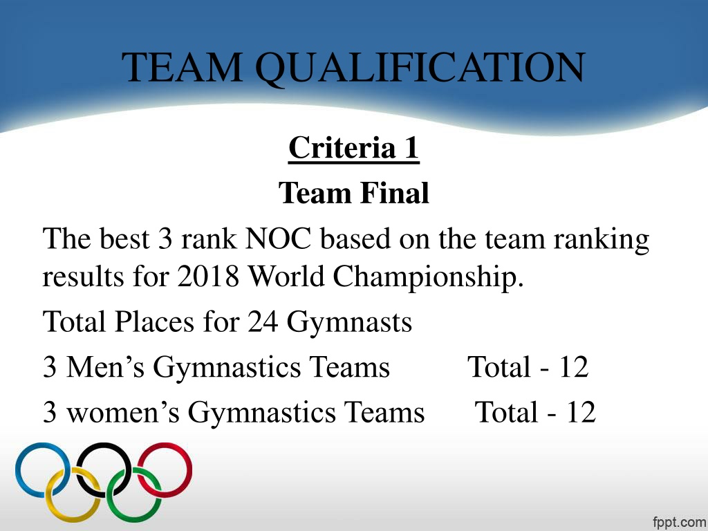 PPT Qualifying criteria Olympic gymnastics and tie breaking system