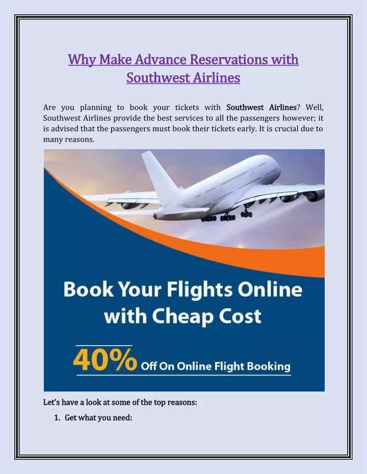 why why make advance reservations with make n.
