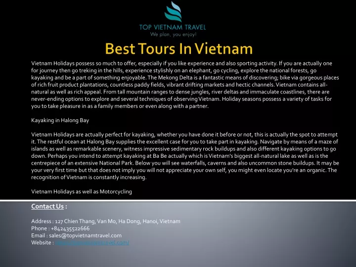 best tours in vietnam n.