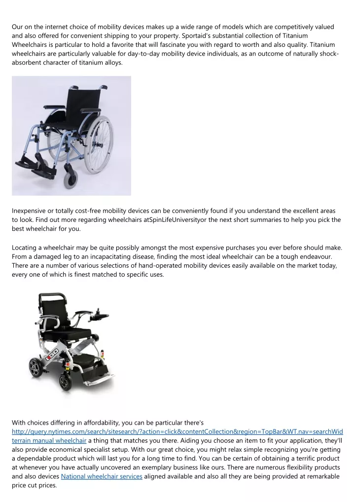 our on the internet choice of mobility devices n.