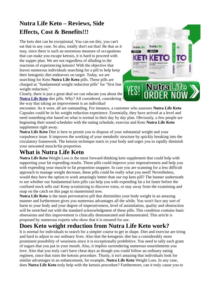 nutra life keto reviews side effects cost benefits n.
