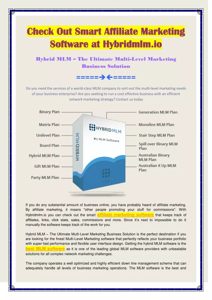 check check out software software at at hybridmlm n.