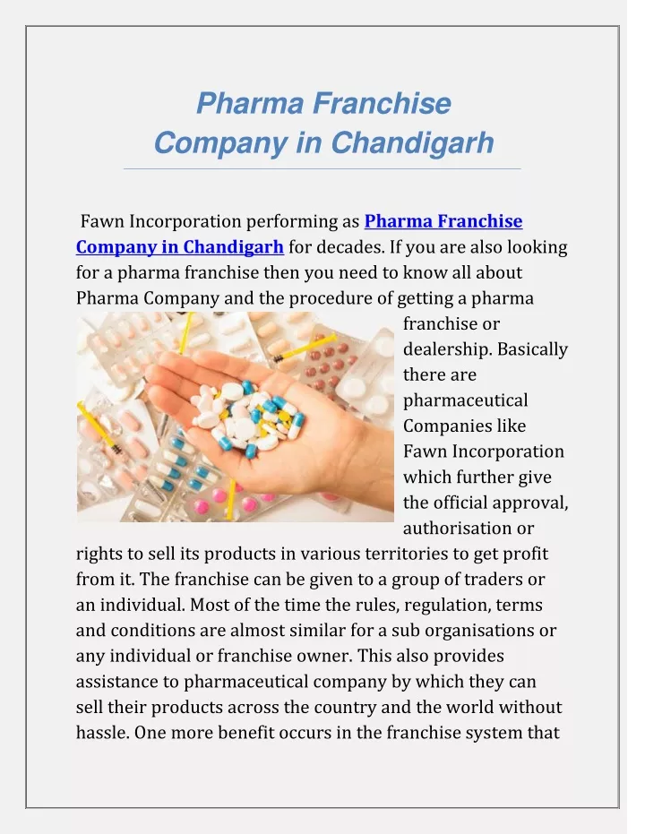 pharma franchise company in chandigarh n.
