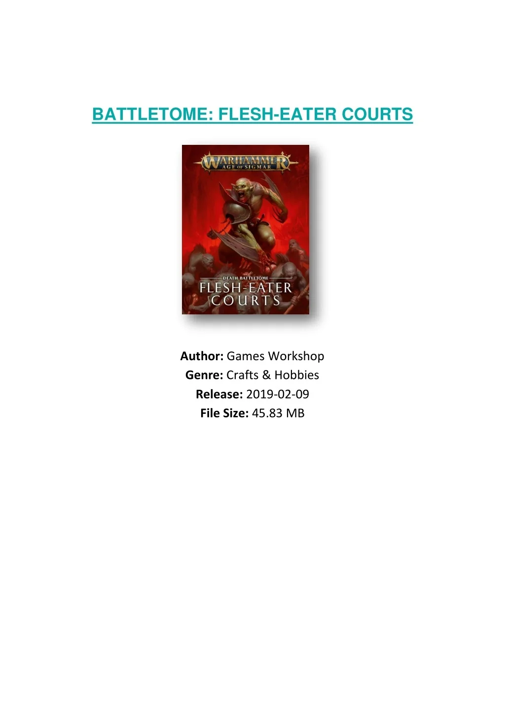 PPT - [PDF] Free Download Battletome: Flesh-eater Courts By Games