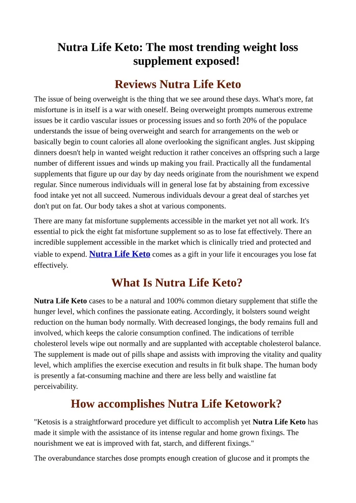 nutra life keto the most trending weight loss n.