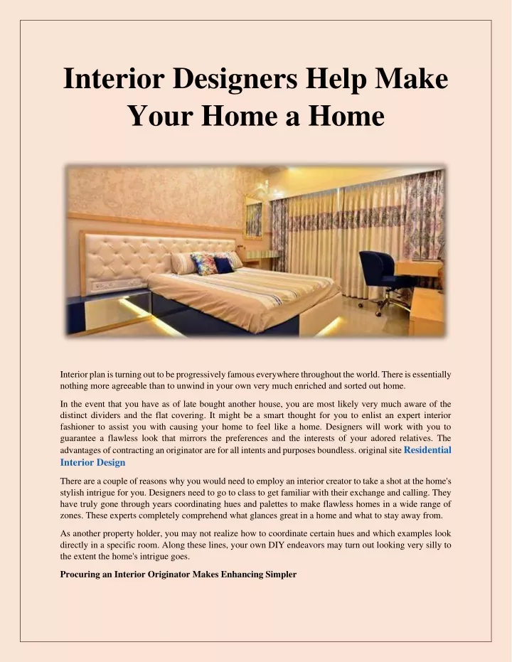 interior designers help make your home a home n.