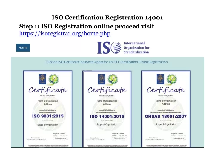 iso certification registration 14001 n.