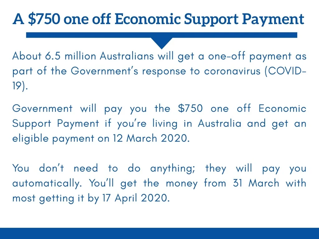 PPT - A $750 One Off Economic Support Payment | Centrelink Financial ...
