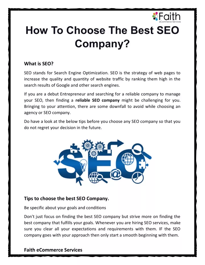 how to choose the best seo company n.