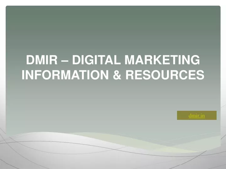dmir digital marketing information resources n.