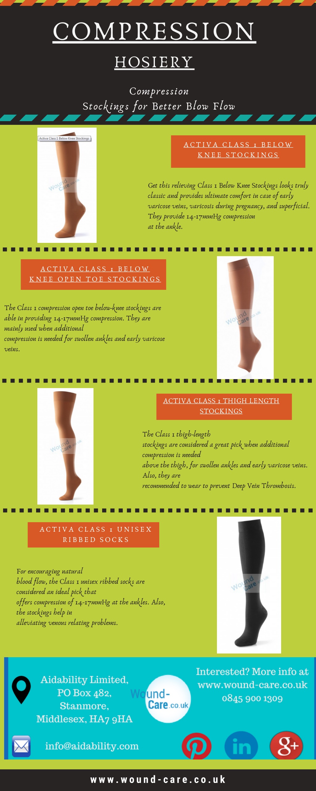 Comprezon Varicose Veins Stockings Class 1 Below Knee, For
