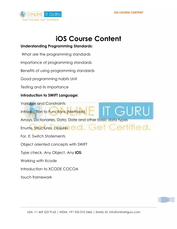ios course content n.