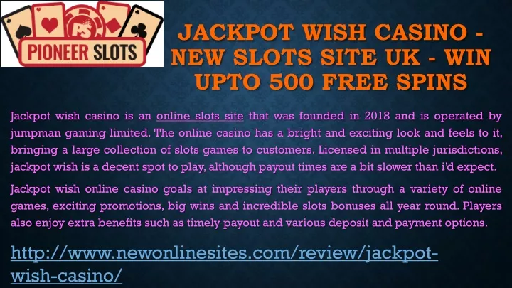 jackpot wish casino new slots site uk win upto 500 free spins n.