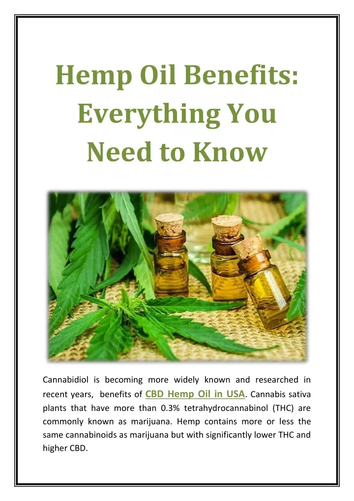 hemp oil benefits everything you need to know n.