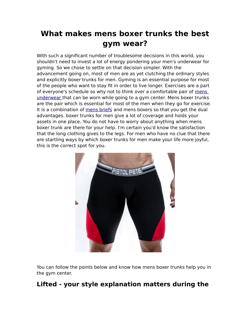 PPT - What makes mens boxer trunk the best gym wear? PowerPoint ...