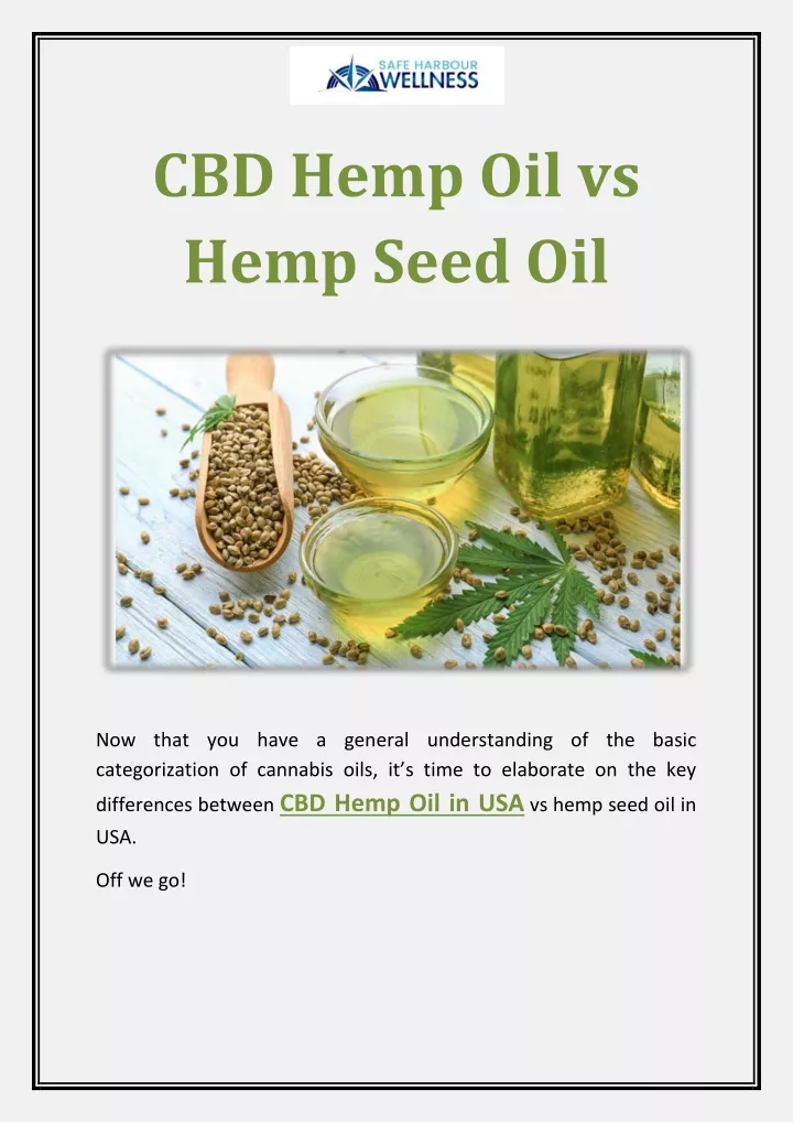 cbd hemp oil vs hemp seed oil n.