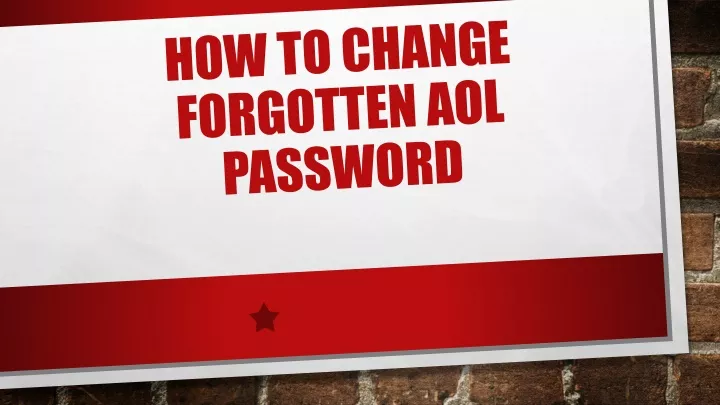 how to change forgotten aol password n.