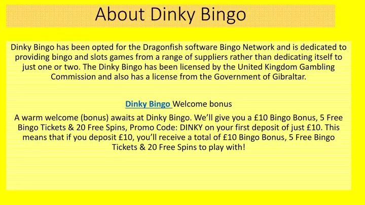 about dinky bingo n.