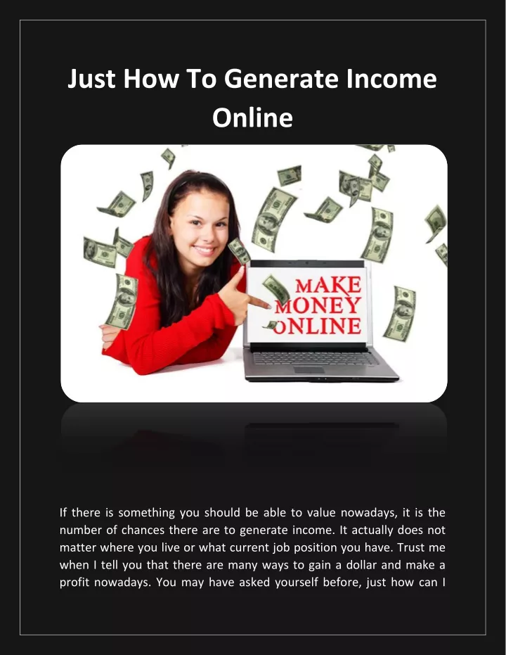 just how to generate income online n.